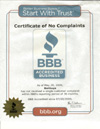 Better Business Bureau Certificate