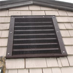 Same vent replaced, painted and Raccoon-proofed by BatGuys